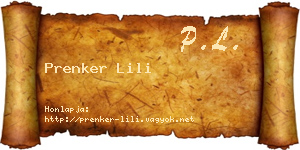 Prenker Lili névjegykártya